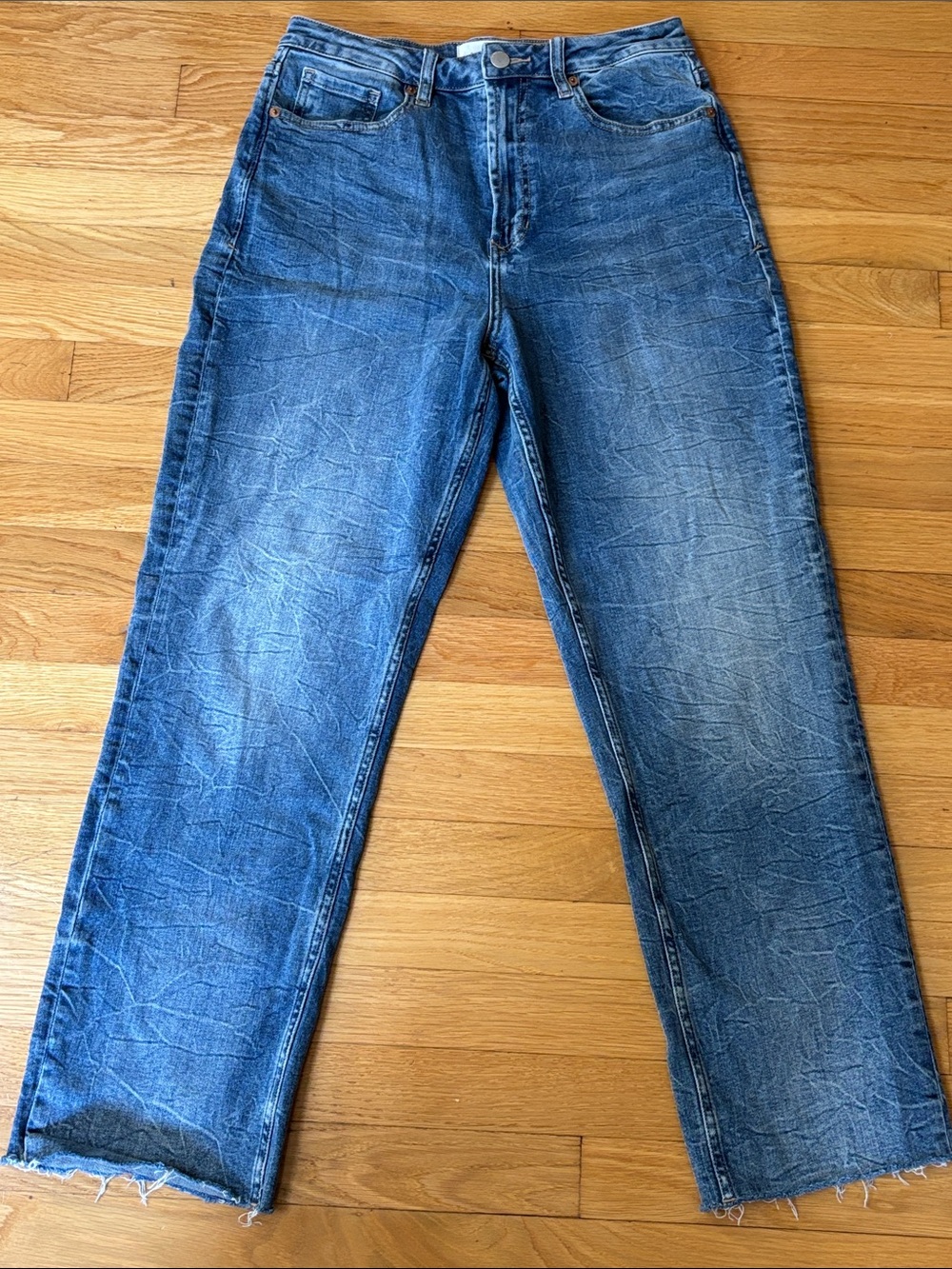 Dear John Men's Distressed Medium Blue Straight Jeans